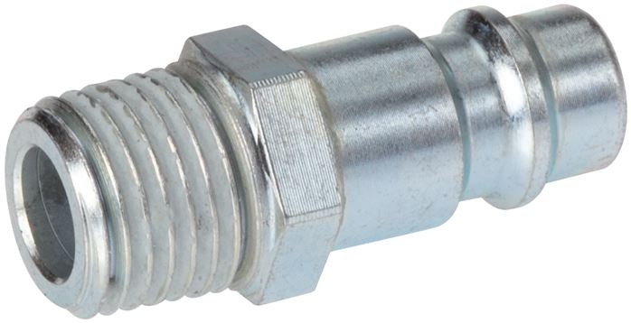 Exemplary representation: Coupling plug with male thread, hardened & galvanised steel