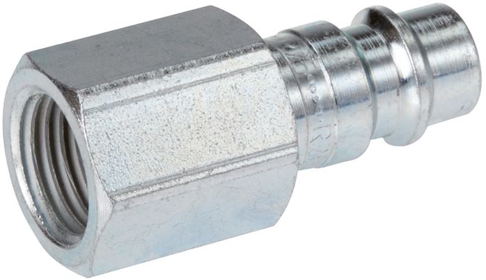 Exemplary representation: Coupling plug with female thread, hardened & galvanised steel