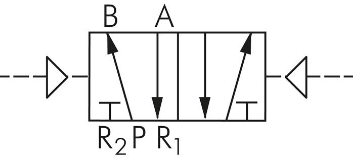 Schaltsymbol: 5/2-Wege Pneumatik-Impulsventil